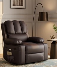 Power/Manual Recliner Chairs Heat  Massage PU Leather Home Theater Seating US