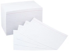 Amazon Basics Ruled Lined Index Note Cards, 500 Count, 5 Pack of 100, White, 4 i