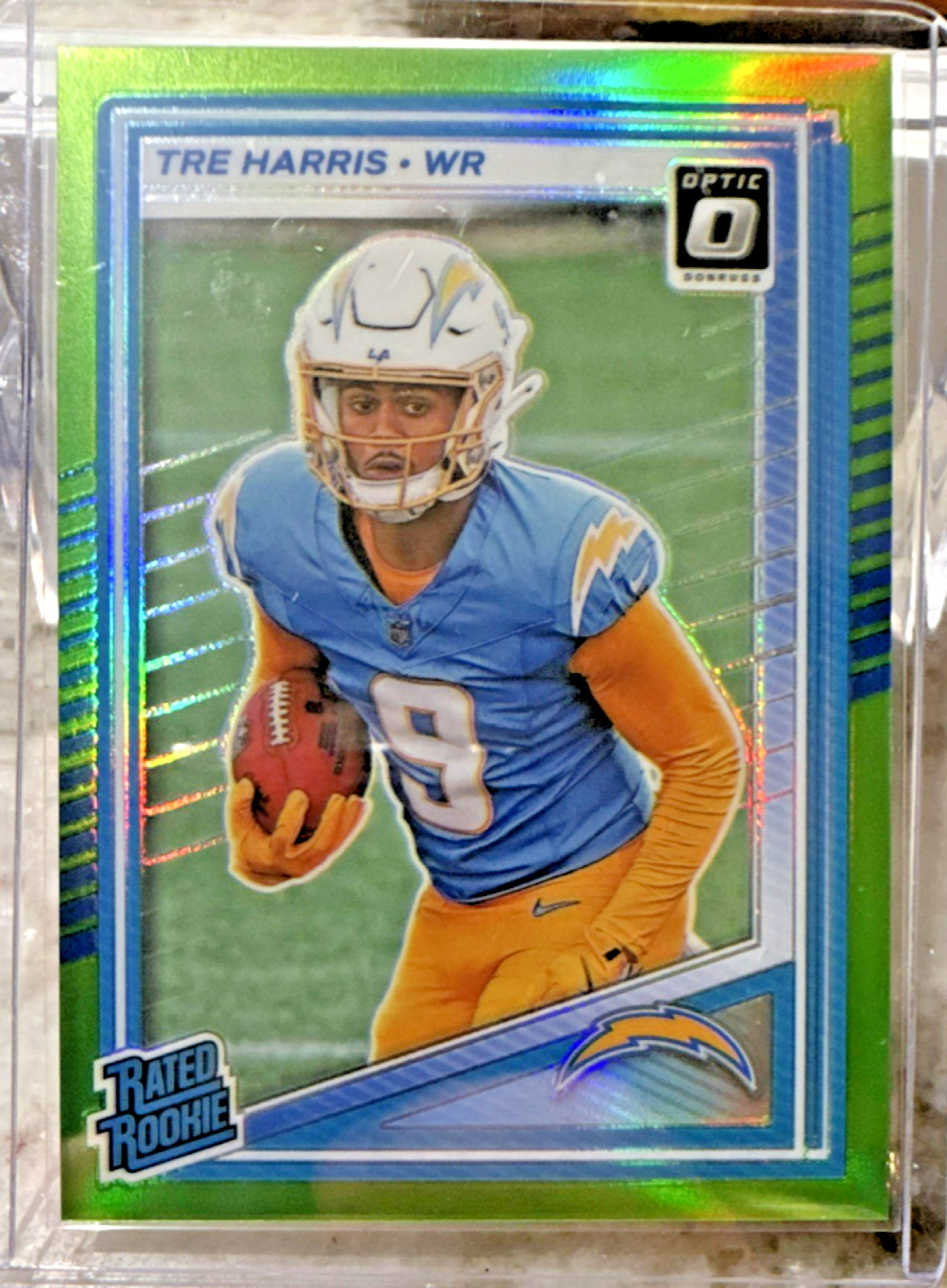 Panini Donruss Optic 2025 Prizm Rated Rookie Tre Harris #229 Chargers /50 Green
