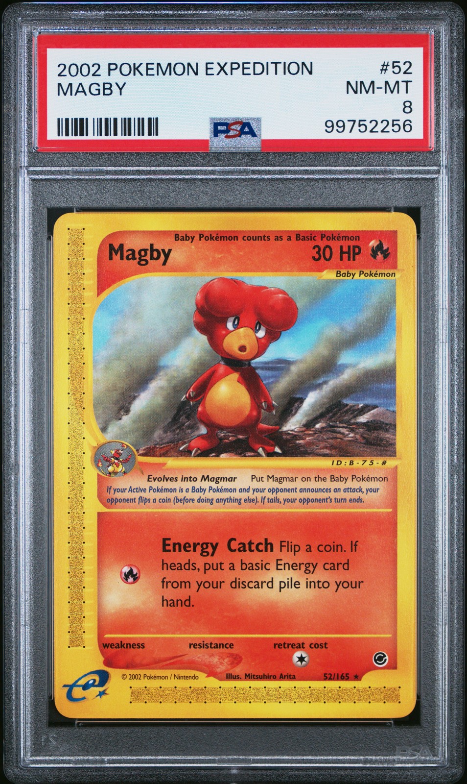 2002 POKEMON EXPEDITION #52 MAGBY PSA 8