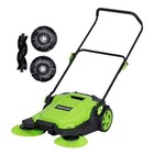Walk Behind Manual Push Floor Sweeper - 5 Gallon Capacity - Easy Storage -
