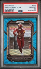 Brian Robinson JR 2022 Panini Prizm #321 Blue Wave /199 Rookie PSA 10 Commanders