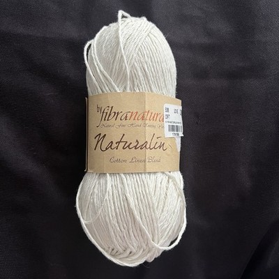 Fibra Natura Naturalin Cotton Linen Yarn 3.5oz 170 Yds White Made In Turkey NEW