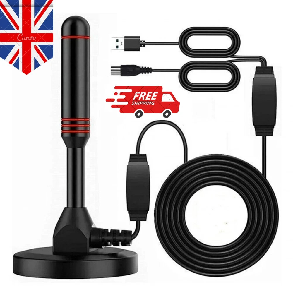 UK Best Portable TV Antenna Indoor Outdoor Digital HD Freeview Aerial Ariel GB