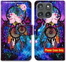 Case for Motorola Edge 2025, Dream Catcher Galaxy Sky Leather Flip Wallet Kickst