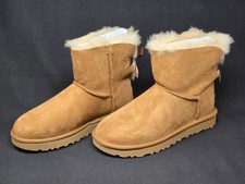UGG Mini Bailey Bow II Women's Multi Sizes Chestnut Sheepskin Boots 1016501 NBY