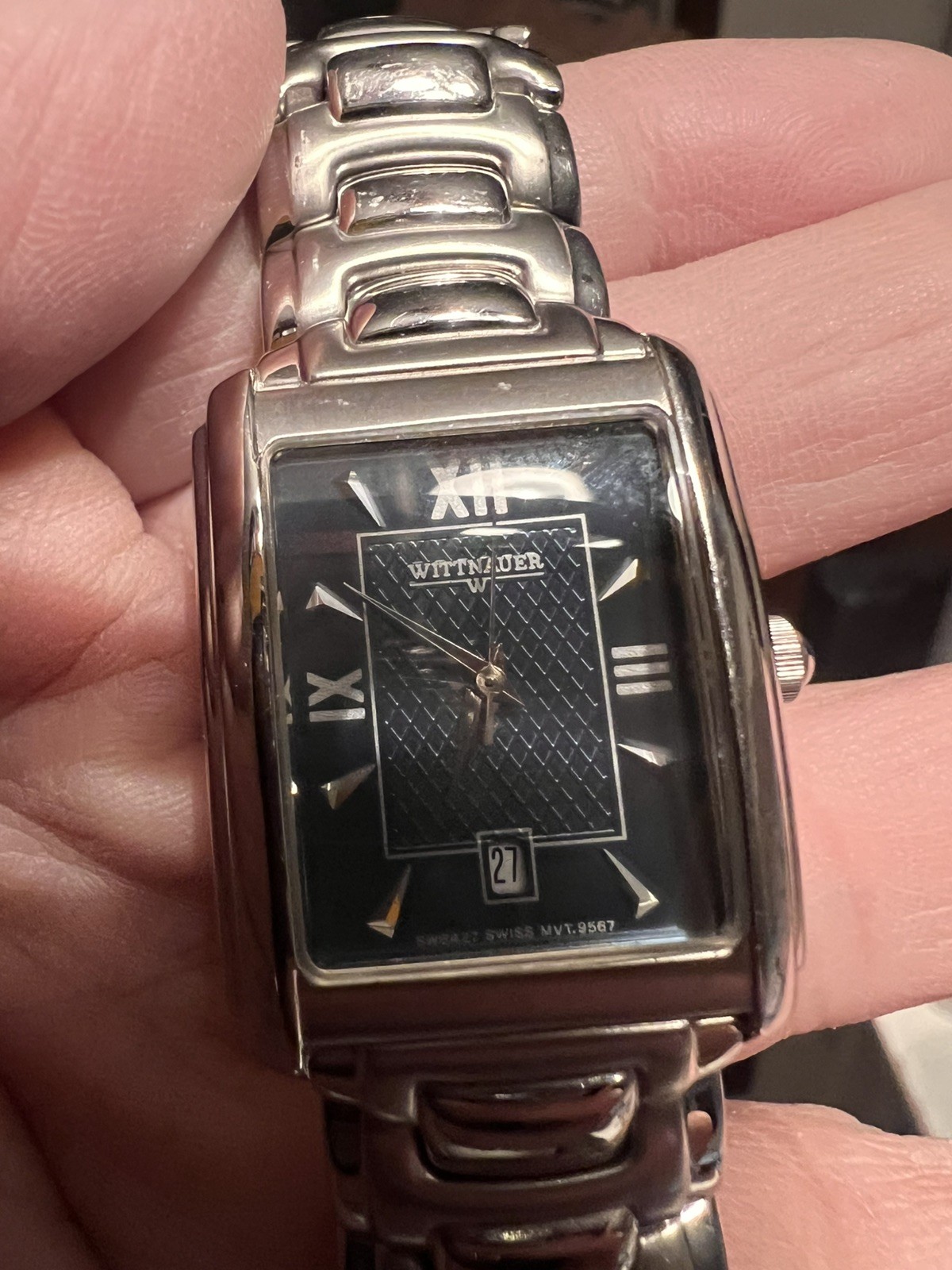 Wittnauer Women's Rectangular Dial Face Wristwatc… - image 3