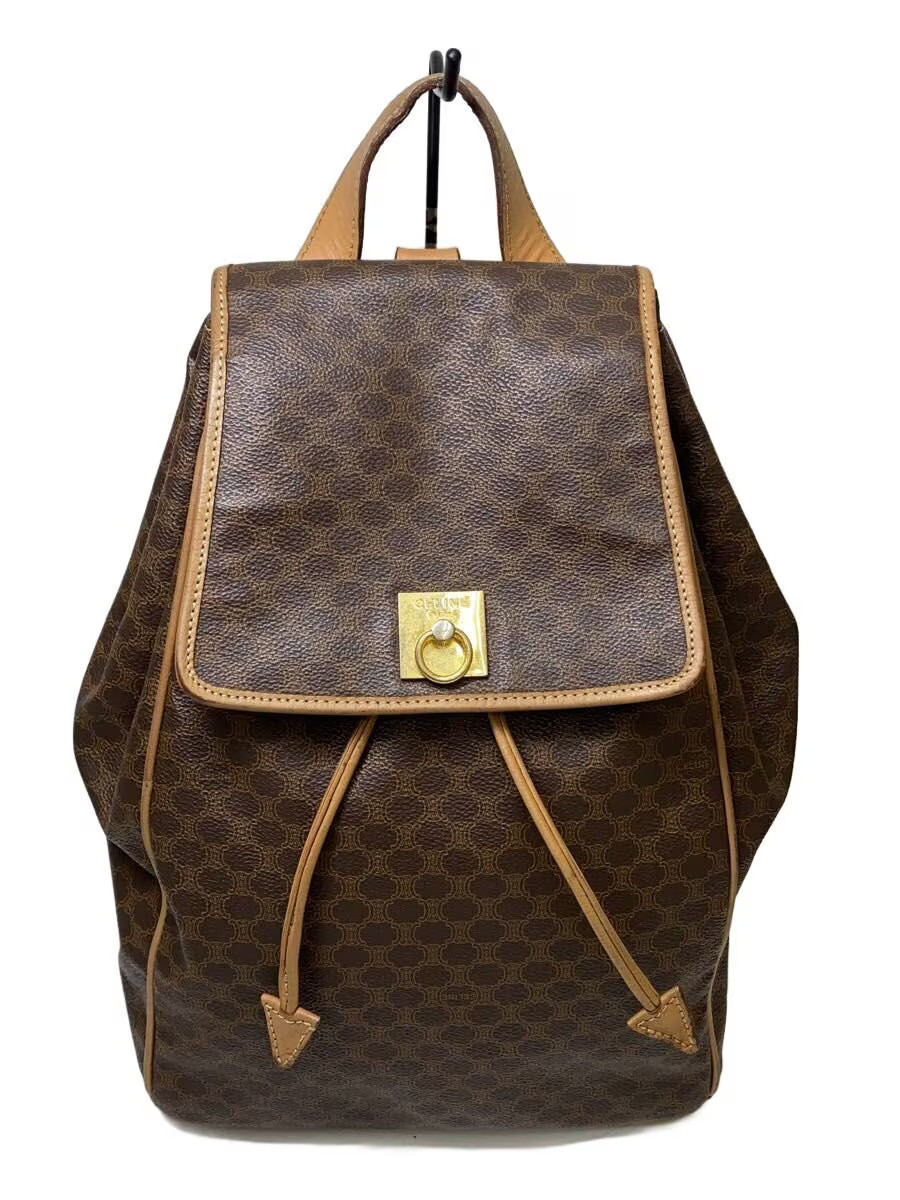 CELINE Macadam patterned leather backpack with sc… - image 1