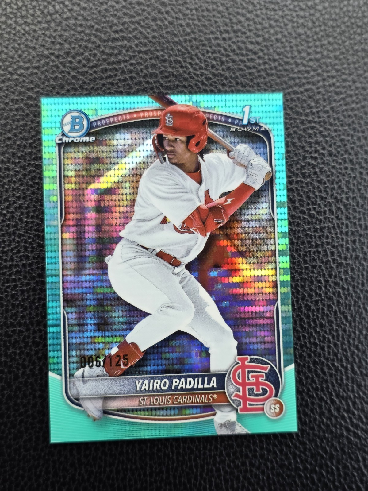 YAIRO PADILLA 2025 Bowman Chrome #BCP-236 Cardinals Aqua Pulsar Refractor /125