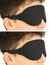2 Pack Sleep Masks Black 3D Contoured Eye Mask for Sleeping Black 2 Pack