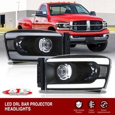 Black Led Drl Projector Head Lights Assembly Lamps For 2006-2009 Dodge Ram 1500 Black Led Drl Projector Head Lights Assembly Lamps For 2006-2009 Dodge Ram 1500