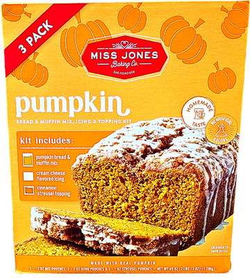 Miss Jones Pumpkin Bread Mix 3 x 15 Ounce Bags EXP 07/2027