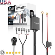 2-Light Off-Road Wiring Harness Remote Control Strobe Universal Fuse Protection