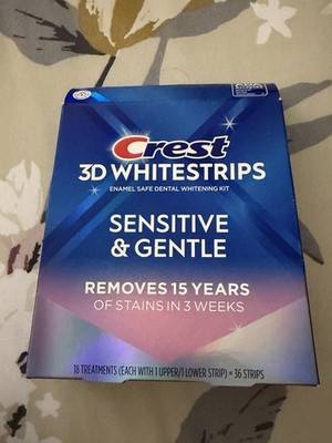 Crest 3D Whitestrips Sensitive & Gentle Teeth Whitening Strips 36 Enamel Safe