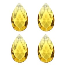 K9 Crystal Pendants Teardrop Beads, 4 Pack 38mm Chandelier Prisms DIY Golden