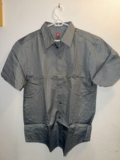Jack In The Box Logo Gray Short Sleeve Uniform Shirt Button Up Mens Manager XL