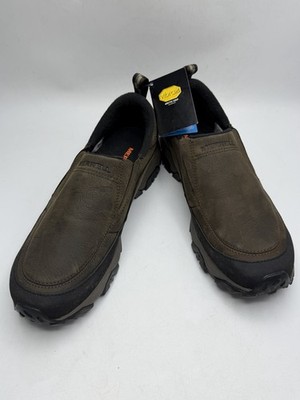NWT MERRELL ColdPack Ice+ Moc Slip On Shoes Men 10  Brown Waterproof Arctic Grip