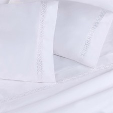 Superior Egyptian Cotton Embroidered Pillowcase Set, 1000 Thread Count, Luxury