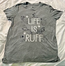 DISNEY DOGS LIFE IS RUFF XL SHIRT PLUTO LADY MAX JOCK BOLT LADY SCAMP SULTAN