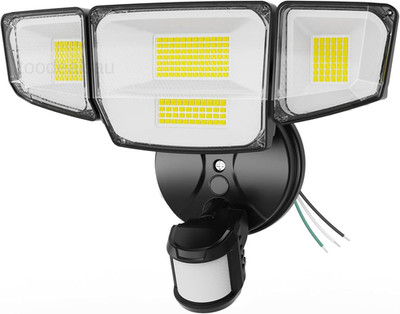 90W 10000LM LED Security Lights Motion Sensor Outdoor Lights, 4 Head Black