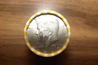 kennedy half dollar roll with a 40% silver 1967 half on end in vV- good cond.