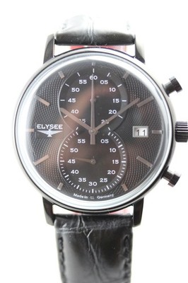 ELYSEE Minos Herrenuhr  Chronograph Datum schwarz im Bauhaus-Stil  42mm 13270