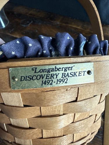 Longaberger Discovery Basket 1492-1992 Combo Liner Nice Condition - Picture 3 of 6
