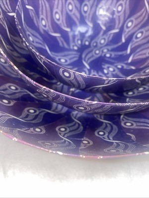 SET OF 3- 9.5'' , 7'' and 5'' Wola Nani Paper Mache Bowl South Africa Folk Art Blue