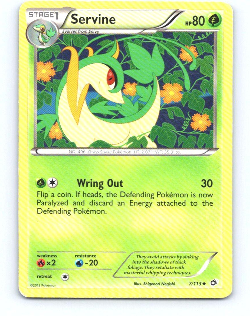 Servine 7/113 Uncommon Legendary Treasures Pokemon Near Mint