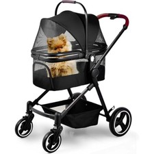 Foldable Dog Stroller, 3 in 1 Pet Stroller for Small Medium Dog Cat up