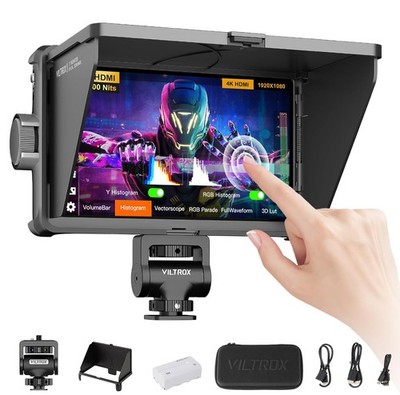 Viltrox DC-A1 7'' 2800nits Camera Monitor 4K HDMI In/Loop Out with Sunshade Hood