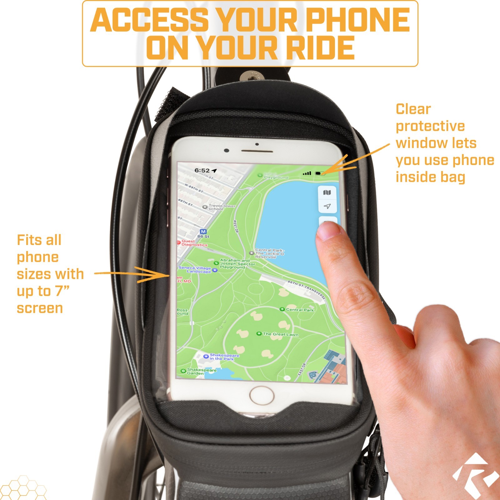 REVERE Top Tube Weatherproof Cellphone Bike Bag - NEW
