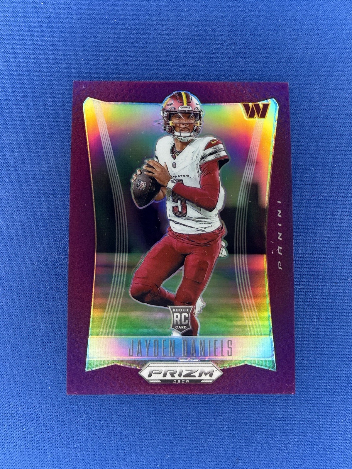 2024 Panini Prizm Deca Jayden Daniels Purple Prizm 42/99 Rookie Card NFL RC #295