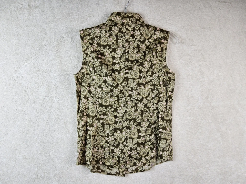 Camisa floral para mujer Burberry sin mangas con cuello botón delantero talla 40 Foto 2 de 4