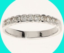 Diamond Anniversary Wedding Band Ring .50CT Platinum Alloy 3.2MM Size 9 3/4