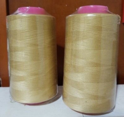 2-Pack 6000 Yards Per Spool Serger Sewing S/2 T27 Thread Cones Medium Gold A099