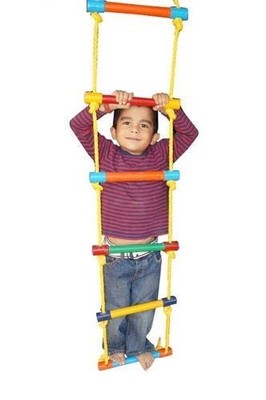 Wooden Ladder for Kids for Physical Activity (7 Wooden Round Sticks ...