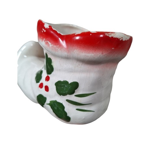 Vintage Christmas ELF Boot Planter Vase Napcoware? Japan c1950s Upturned Toe - Picture 8 of 12