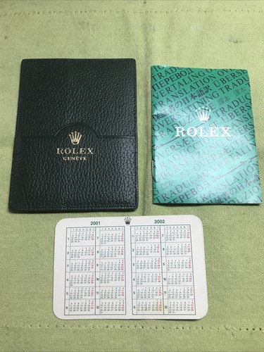 Vintage Rolex Geldbörse / Papieretui; Übersetzungsheft; 2001-2002 Kalender Set