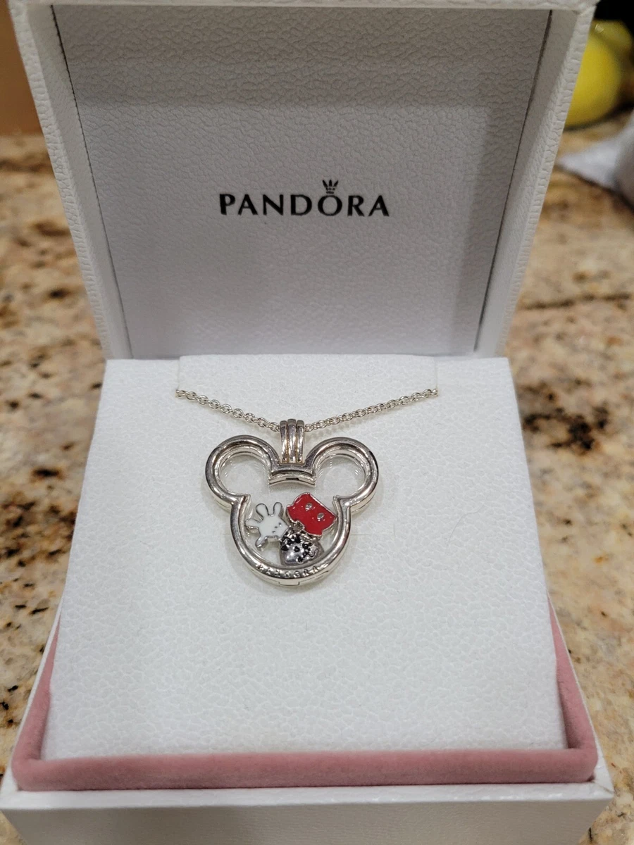 Retired Pandora Disney Mickey Mouse Floating Locket :: Necklace Stories  397177-75 :: Authorized Online Retailer