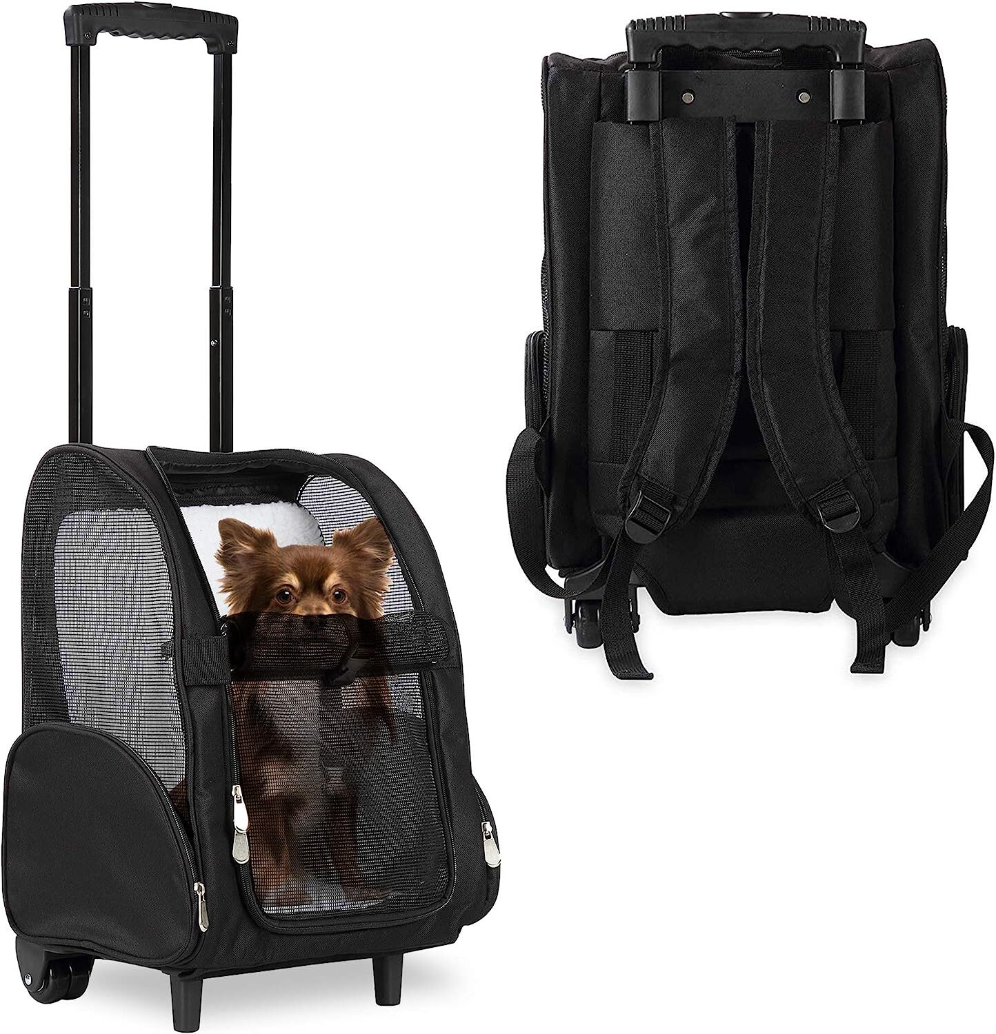 Trolley Trasportino per Animali XL | Zaino con Ruote Silenziose Cani Gatti