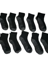 COOVAN 10 Pairs Sz 7-10 Mens Ankle Socks Men Low Cut Small-Medium, Black