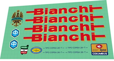 Bianchi Tipo Corsa 28-T 1981  FRAME DECAL SET
