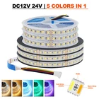 5m RGB+CCT 5in1 5050SMD LED Strip Tape Rope Cabinet Kitchen string Light 12V 24V