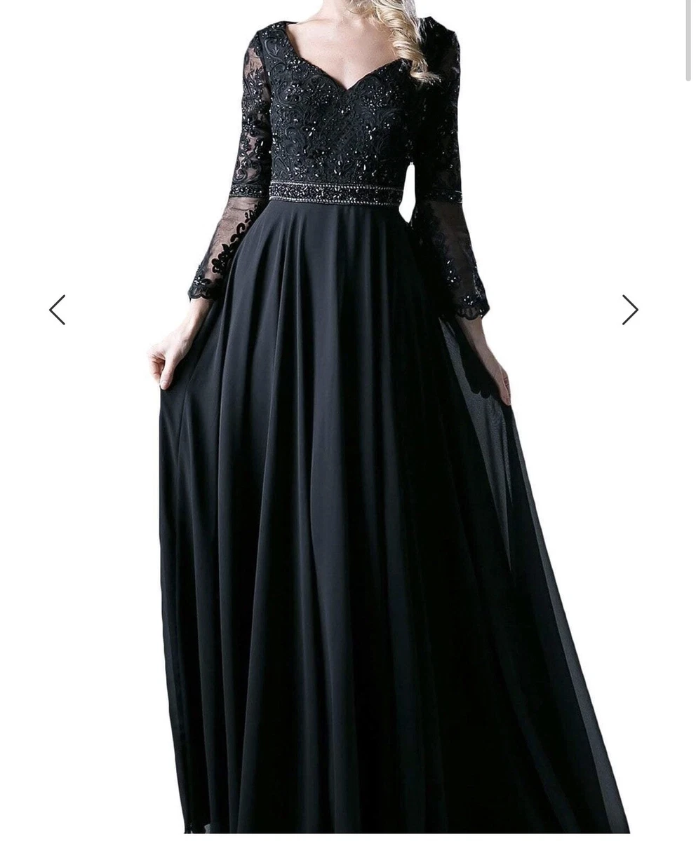 Black gown store with belt