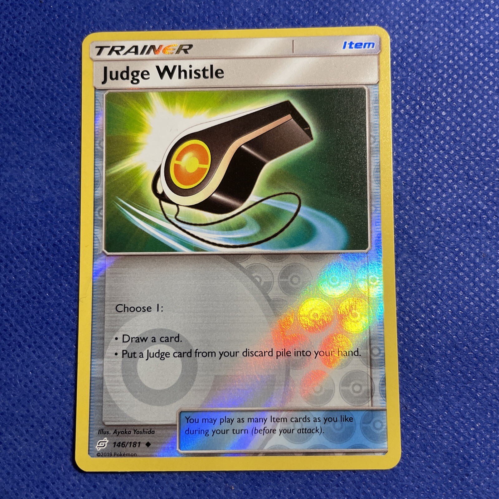 Judge Whistle - 146/181 - Uncommon Reverse Holo Team Up NM Pokemon Card