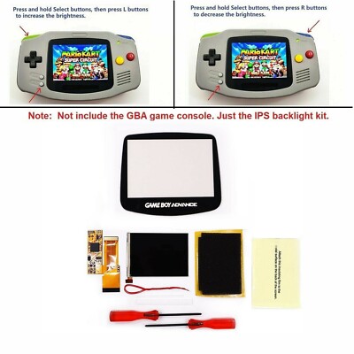 V2 (Version 2) IPS Backlight LCD Screen Mod Kits For Gameboy Advance GBA Console