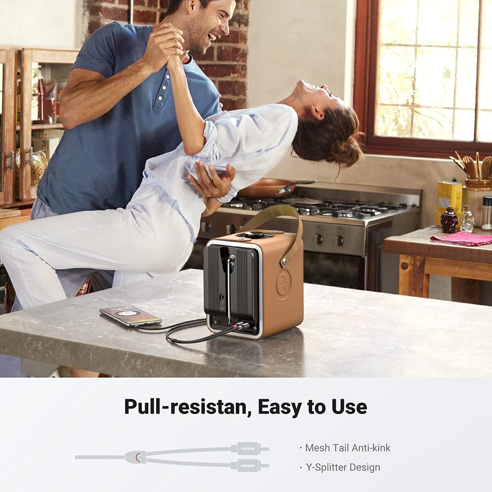 Cable UGREEN 3,5 mm a RCA, 6,6 PIES RCA macho a auxiliar adaptador de audio auriculares de sonido de alta fidelidad Foto 4 de 4