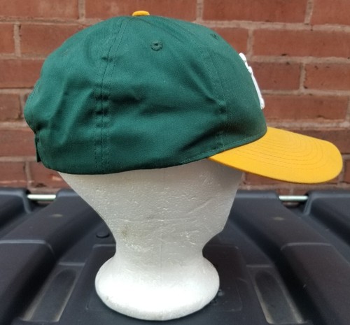 Cappello berretto baseball vintage OC Sports Oakland A's MLB strapback verde giallo - Foto 5 di 6