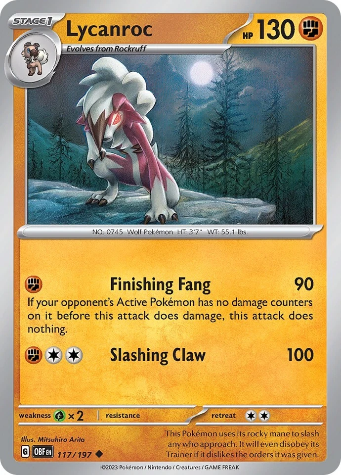 Lycanroc 117/197 SV03: Obsidian Flames